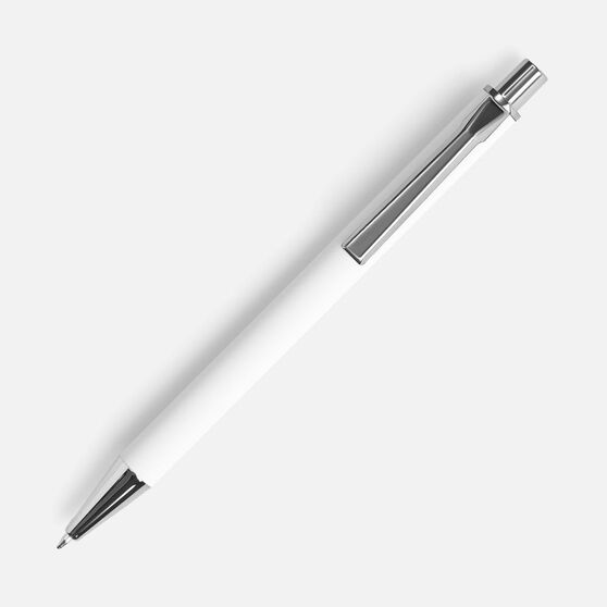 Ручка шариковая Lobby Soft Touch Chrome, белая-2