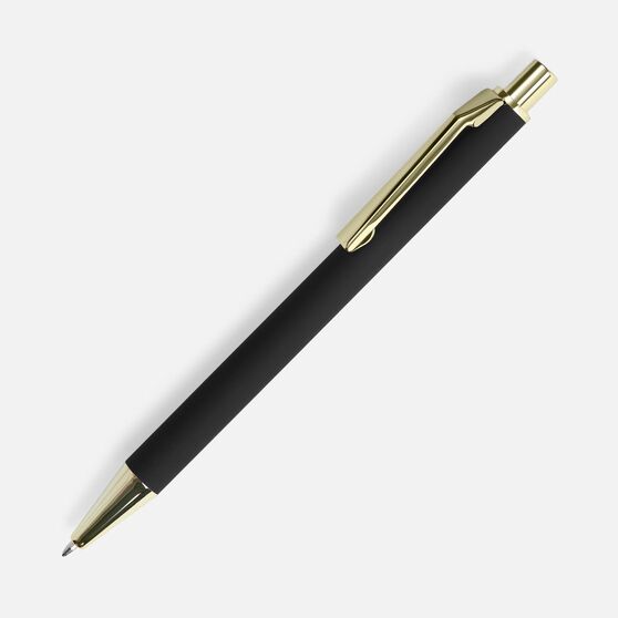 Ручка шариковая Lobby Soft Touch Gold, черная-1