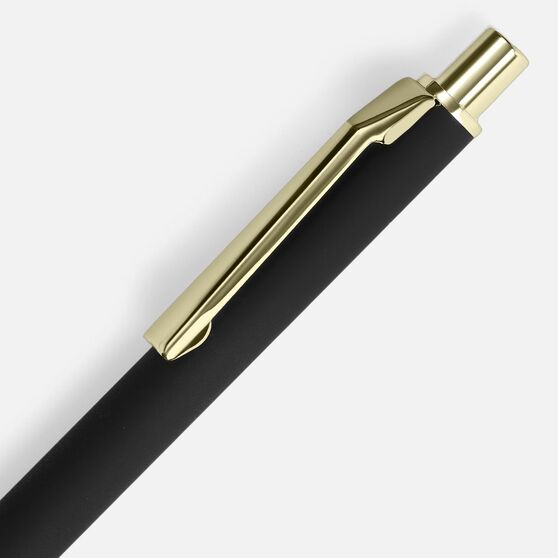 Ручка шариковая Lobby Soft Touch Gold, черная-3