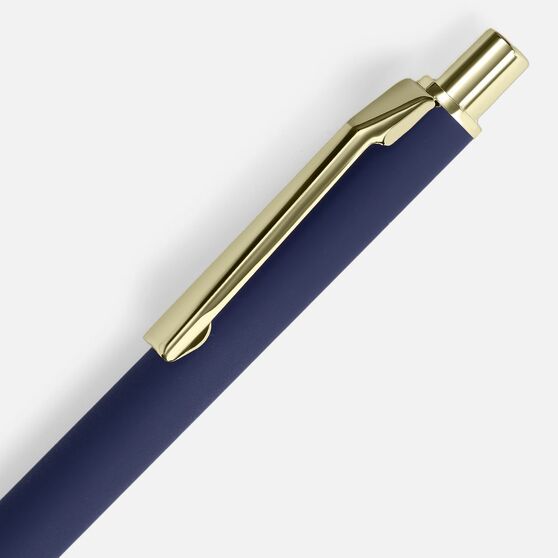 Ручка шариковая Lobby Soft Touch Gold, синяя-3