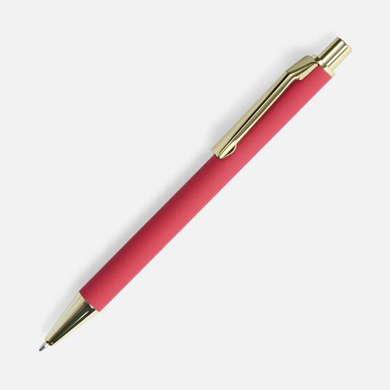Ручка шариковая Lobby Soft Touch Gold, красная-1