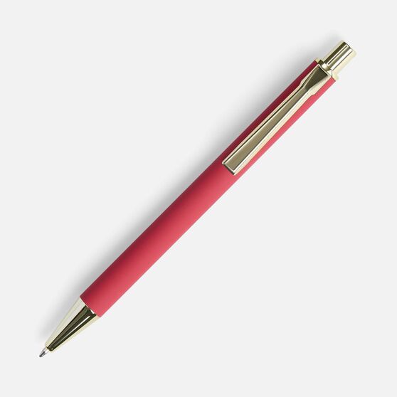 Ручка шариковая Lobby Soft Touch Gold, красная-2