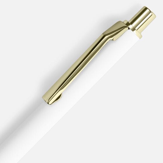 Ручка шариковая Lobby Soft Touch Gold, белая-3