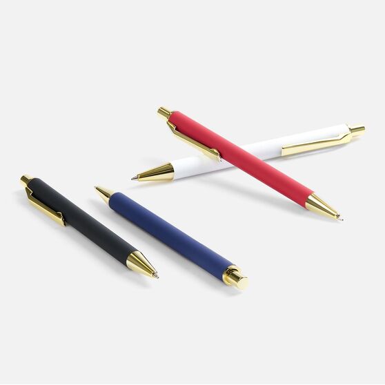 Ручка шариковая Lobby Soft Touch Gold, белая-5