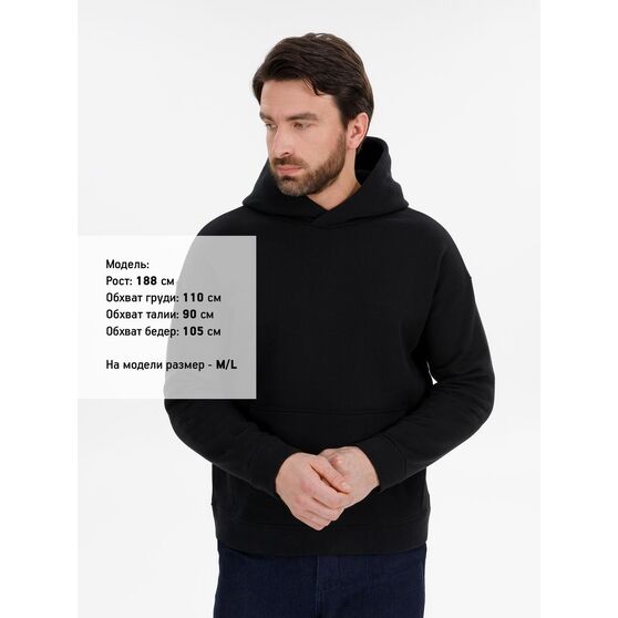 Худи оверсайз унисекс Snuggie, черное-6