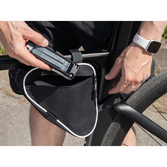 Велосумка на раму BikeLine Mini, черная с белым-7