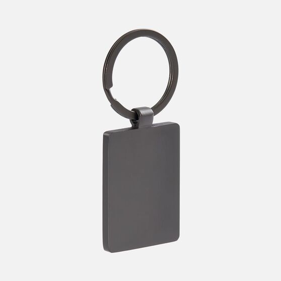 Брелок Gun Metal Leather Rectangle, графитовый-2