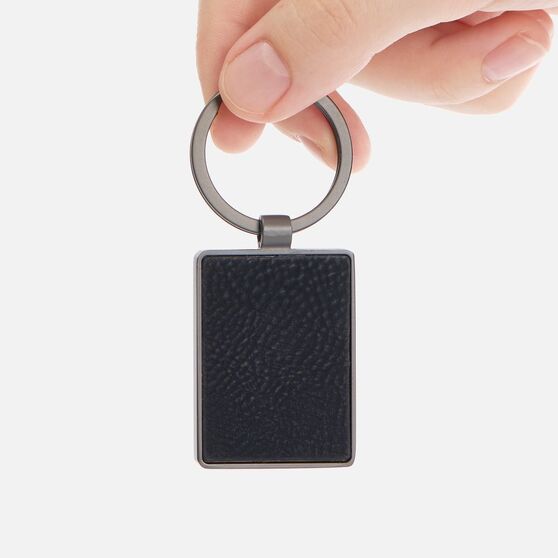 Брелок Gun Metal Leather Rectangle, графитовый-3