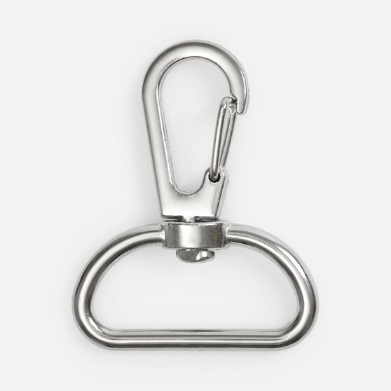 Застежка-карабин Snap Hook, L, серебристая (хром)-1