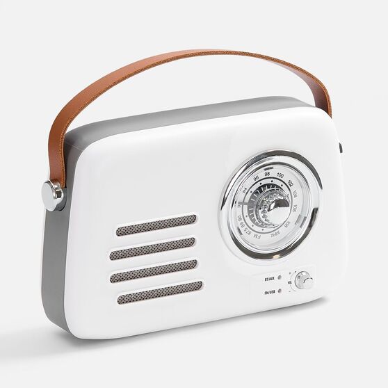 Bluetooth-колонка с радио Retronica, белая-2