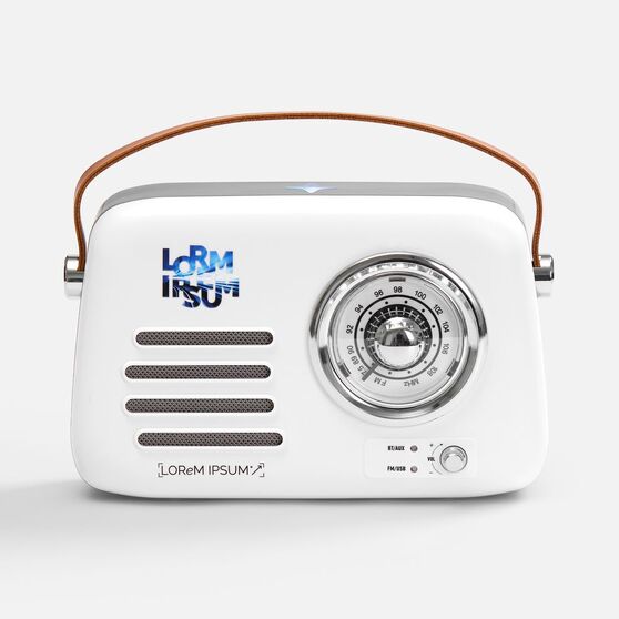 Bluetooth-колонка с радио Retronica, белая-7
