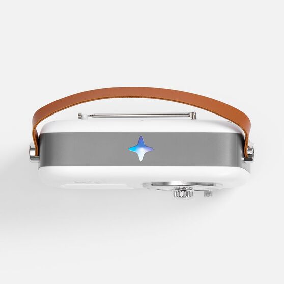 Bluetooth-колонка с радио Retronica, белая-9