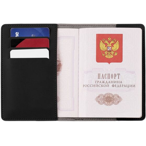 Обложка для паспорта Shall Simple, черный-3