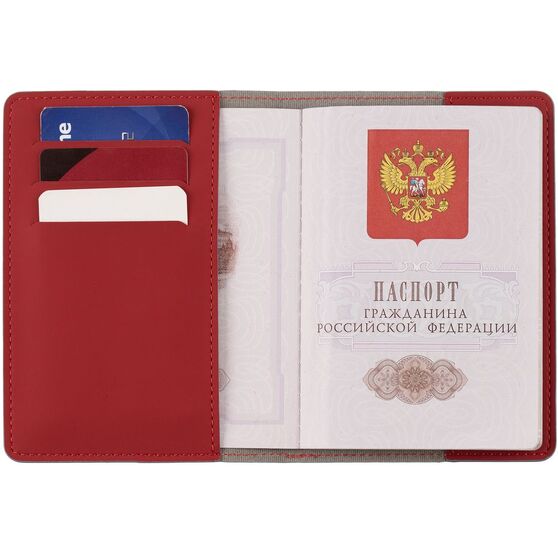 Обложка для паспорта Shall Simple, красный-3