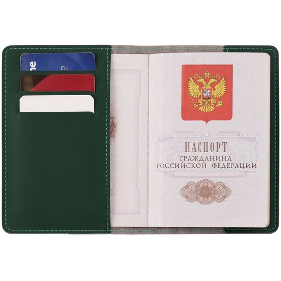 Обложка для паспорта Shall Simple, зеленый-3