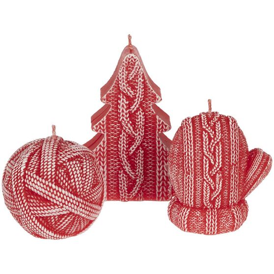 Свеча Kniteam, елка, красная-3