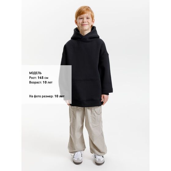 Худи детское оверсайз Junipero, черное-9
