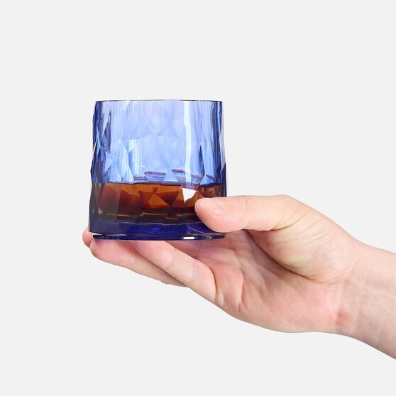 Стакан небьющийся Sate Crystal, вращающийся, прозрачный синий-3