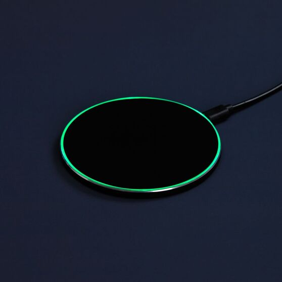 Беспроводное зарядное устройство с подсветкой Lightcore, черное-4