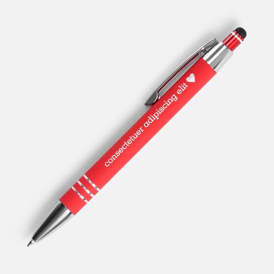 Ручка шариковая Sansen Soft Touch со стилусом, красная-7