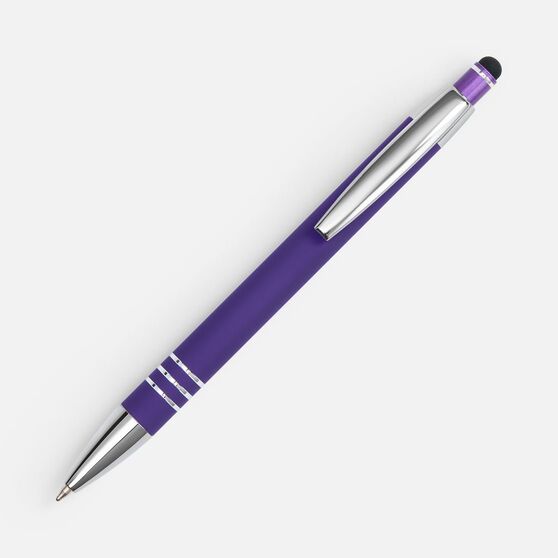 Ручка шариковая Sansen Soft Touch со стилусом, фиолетовая-3