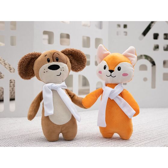 Мягкая игрушка Beastie Toys, собачка с белым шарфом-5