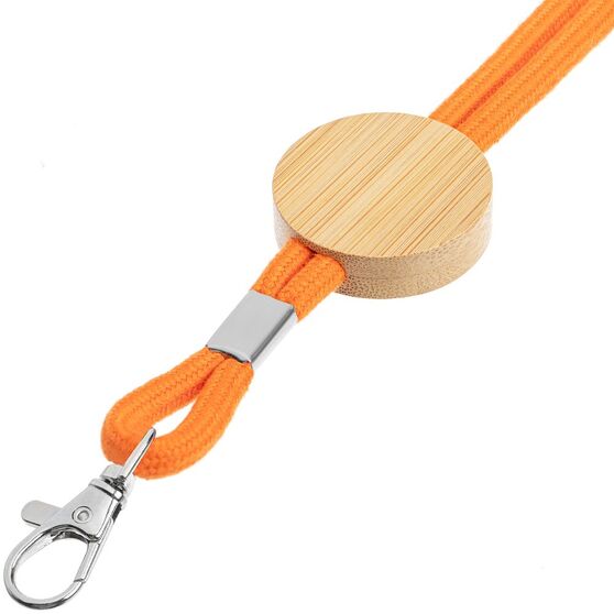 Шнурок для бейджа Tube Wood, оранжевый-3