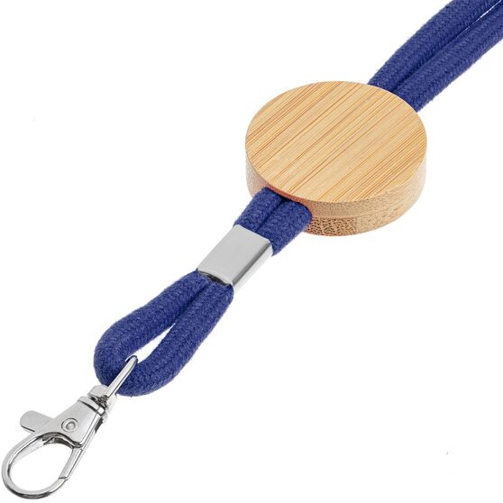 Шнурок для бейджа Tube Wood, синий-3