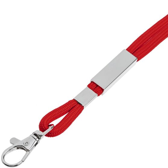 Шнурок для бейджа Tube Metal, красный-3