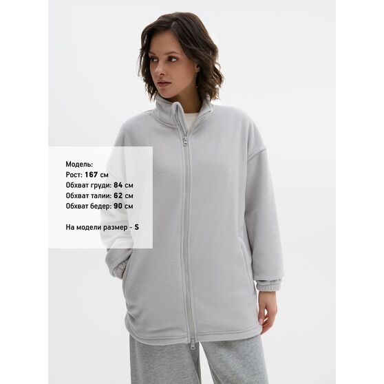 Куртка флисовая унисекс Nebo, светло-серая-10