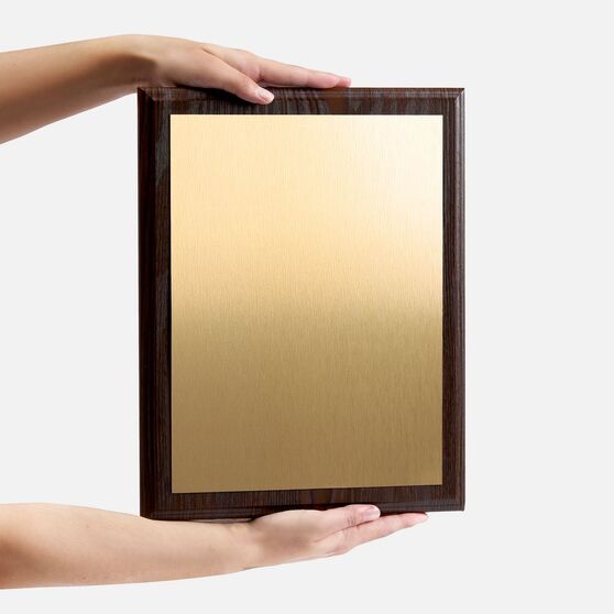 Плакетка Plaque XL, венге с золотистой пластиной-6