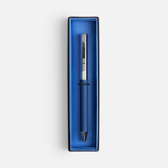 Ручка шариковая Eyeshot Soft Touch в футляре, темно-синяя-2