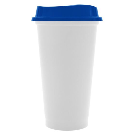 Стакан с крышкой Color Cap White, белый с синим-1