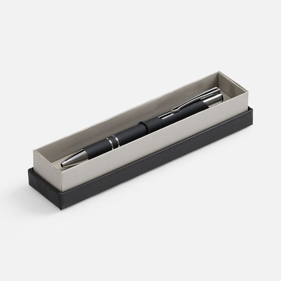 Ручка шариковая Keskus Soft Touch в футляре, черная-1