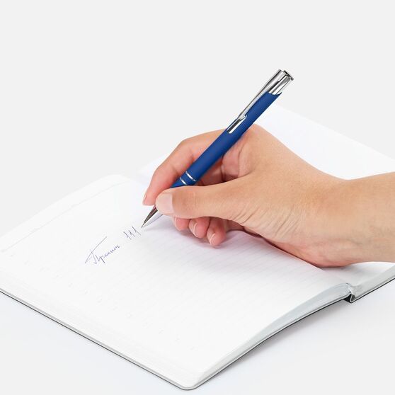 Ручка шариковая Keskus Soft Touch в футляре, синяя-5
