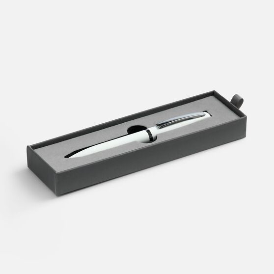 Ручка шариковая Bolt Soft Touch в футляре, белая-1