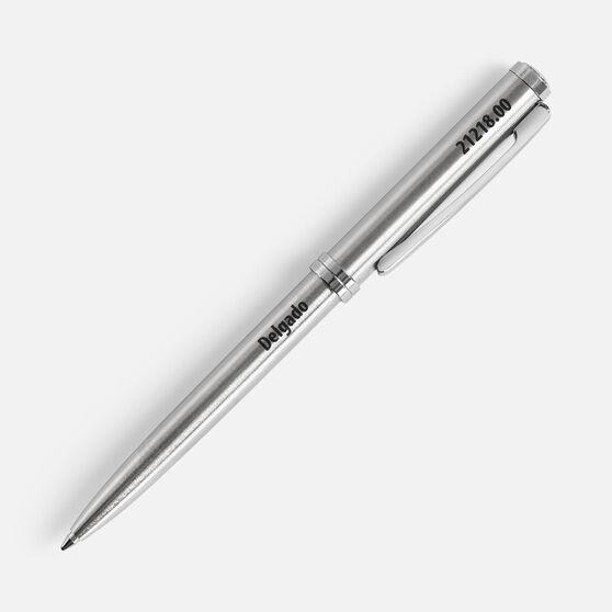 Ручка шариковая Delgado, серебристая-6