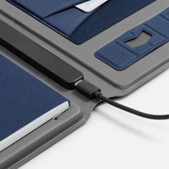 Органайзер с блокнотом и аккумулятором Oiro, синий-7