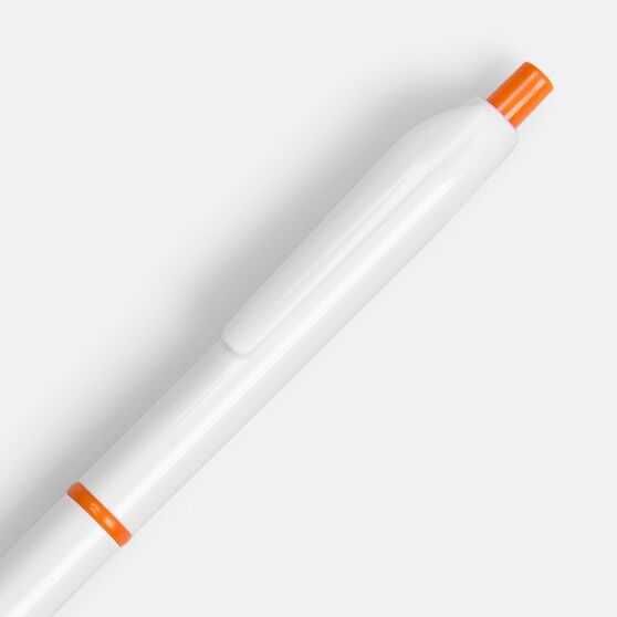 Ручка шариковая Bright Pop, белая с оранжевым-3