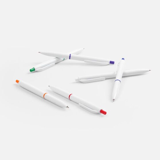 Ручка шариковая Bright Pop, белая с зеленым-5