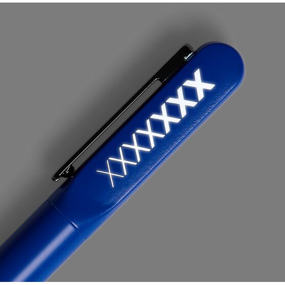 Ручка шариковая Lucenti с подсветкой логотипа, синяя-11