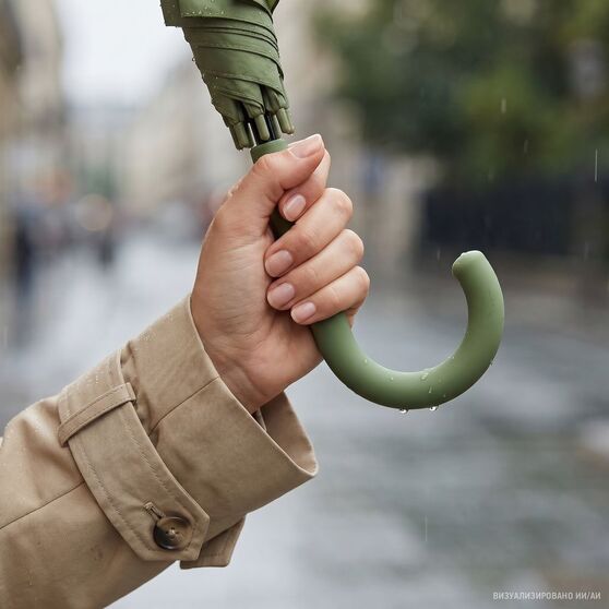Зонт-трость Jolly Brolly, зеленый (хаки)-10