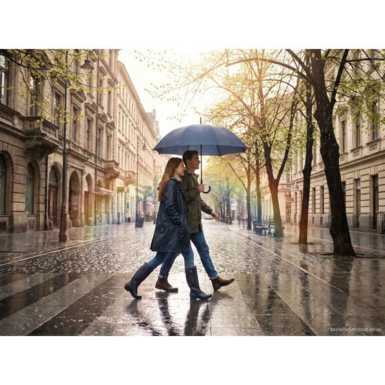 Зонт-трость Sombrella, темно-синий-8