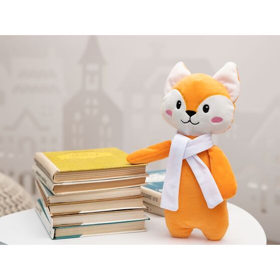 Мягкая игрушка Beastie Toys, лисенок с белым шарфом-4