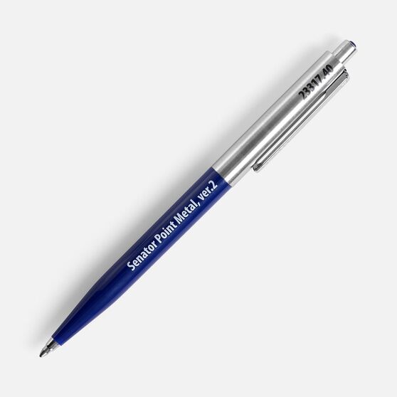 Ручка шариковая Senator Point Metal, ver.2, темно-синяя-6