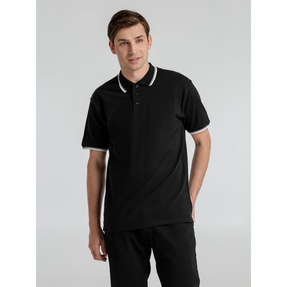 Рубашка поло мужская с контрастной отделкой Practice 270 черная-4