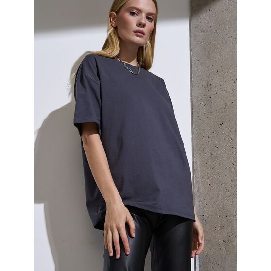 Футболка Oversize Premium, темно-серая (антрацит)-4