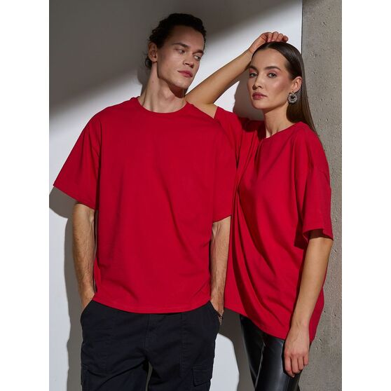 Футболка Oversize Premium, красная-11