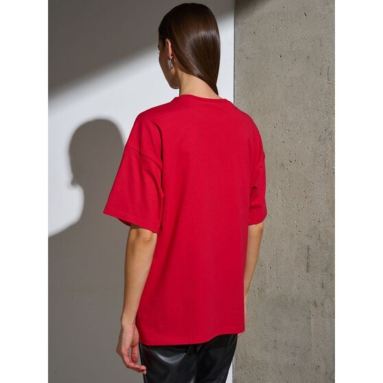 Футболка Oversize Premium, красная-3