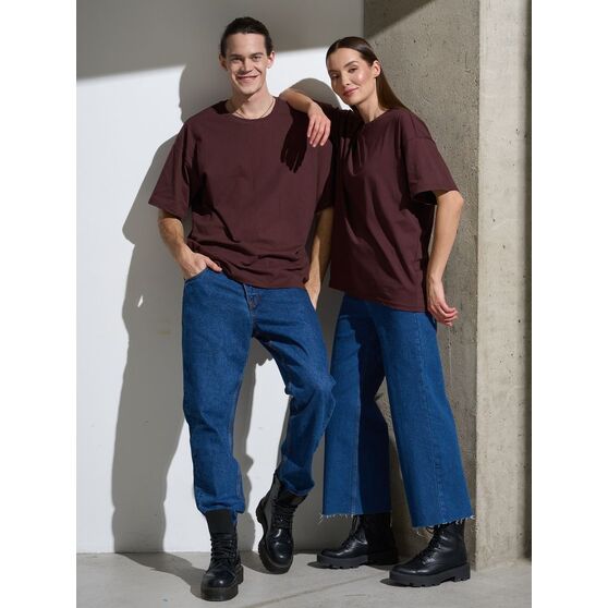 Футболка Oversize Premium, коричневая (шоколад)-8